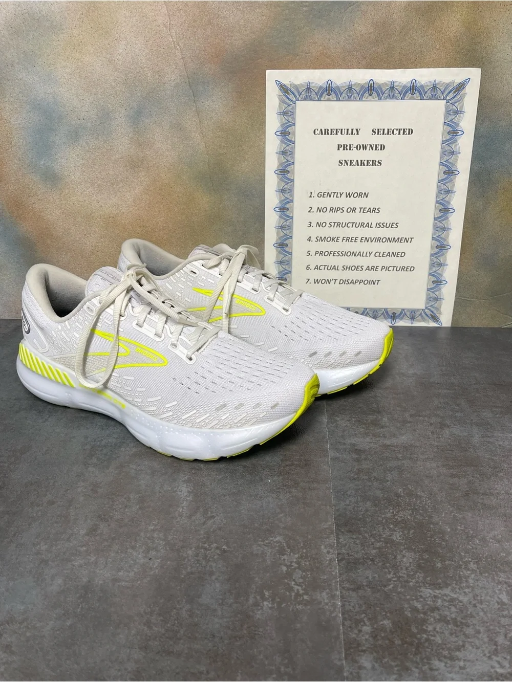Brooks Glycerin 20 Men's White/Nightlife Running Shoes Size 9.5D